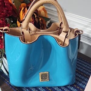 Dooney & Bourke Glossy Turquoise Satchel
